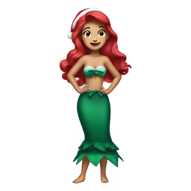 Ariel in Christmas outfit sticker