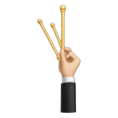 Musical conductor hands holding wand sticker