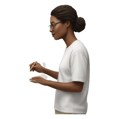 artist painting a view on a canvas sticker