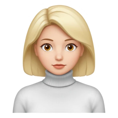 white turtleneck sweater on woman sticker