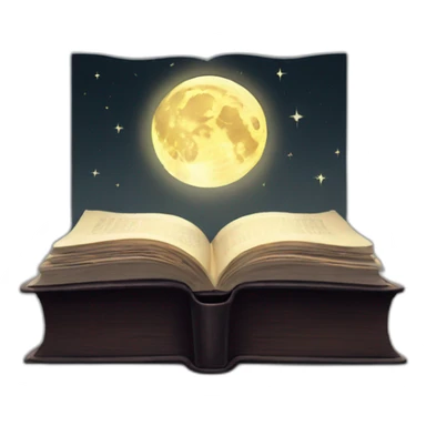 Book with moon on cover  sticker