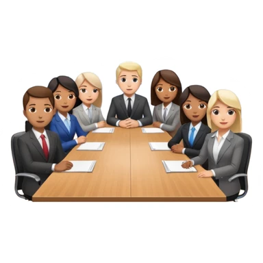 saying goodbye a group of coworkers in meeting room in long rectangular table sticker