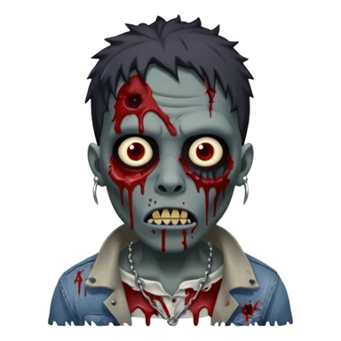 Black zombie with piercings sticker