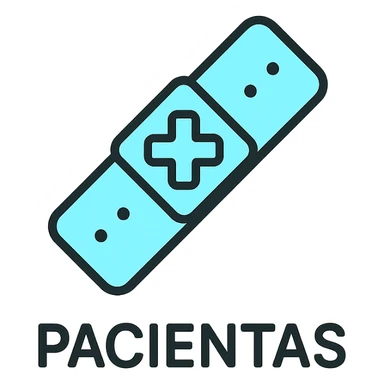 Discord role icon for 'pacientas' patient of a psychiatric clinic, #6fe8f3 color, medical cross or hospital wristband, modern and clear sticker