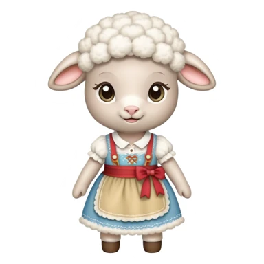 lamb as a cook and a lamb in a dirndl sticker