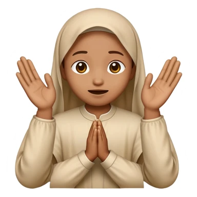 Emoji with prayer hands in front begging sticker