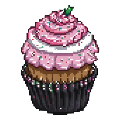 cupcake with pink icing and sprinkles sticker