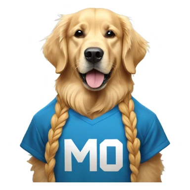Golden retriever dog wearing a Messi t shirt  sticker