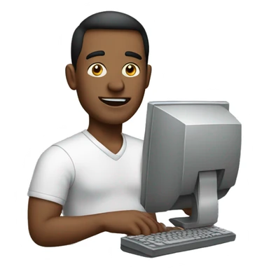 guy with a computer who makes money sticker