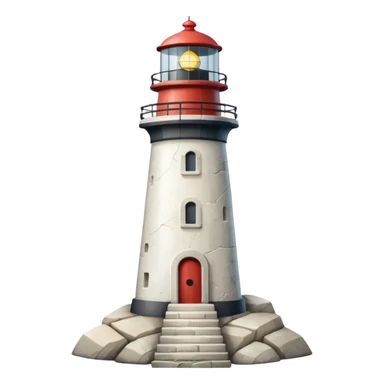 A light house with the number 7 on it sticker