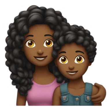 Couple cheveux noirs avec enfants  sticker