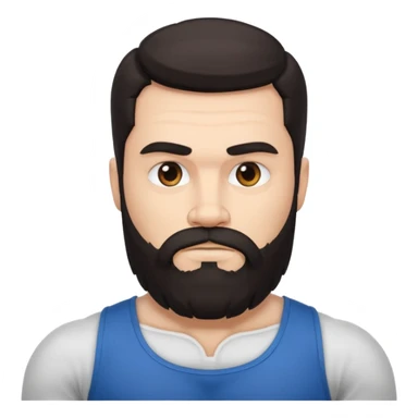 strong white bearded man dark hair sticker