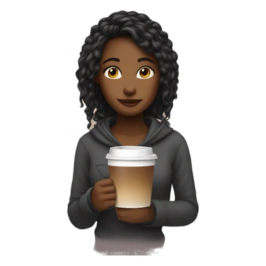 A girl chill with a coffee sticker