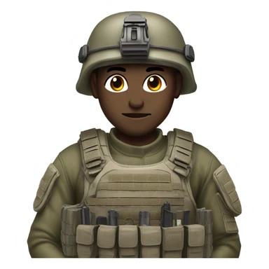 super realistic soldier with weapon sticker