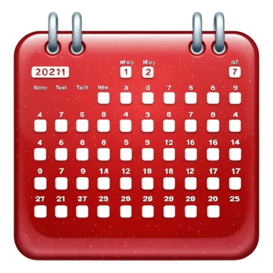 red glitter calendar sticker