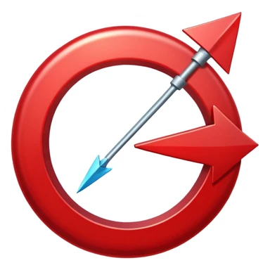 Red hollow circle with a tilted arrow going through it sticker