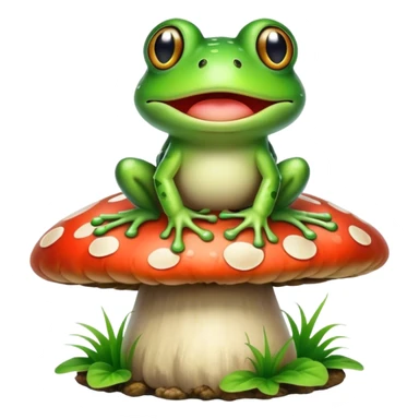 Frog on top of a mushroom sticker