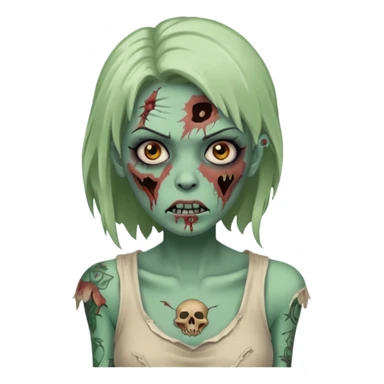 zombie woman with tattoos sticker