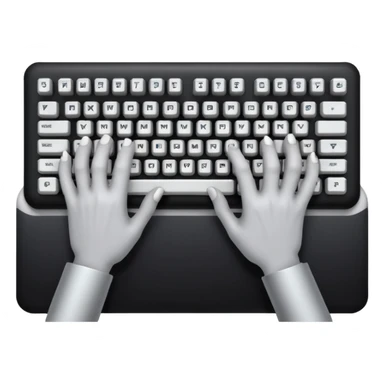 hands typing on a mechanical keyboard sticker