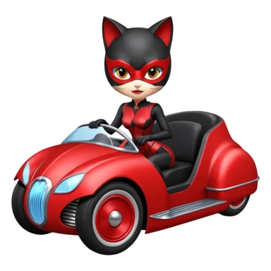 Hot rod Cat Woman’s sports futuristic Catmobile twin seated car  sticker