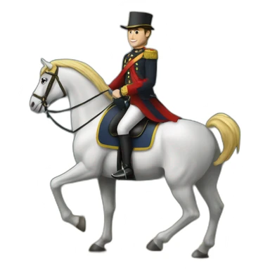 Macron sur un cheval sticker