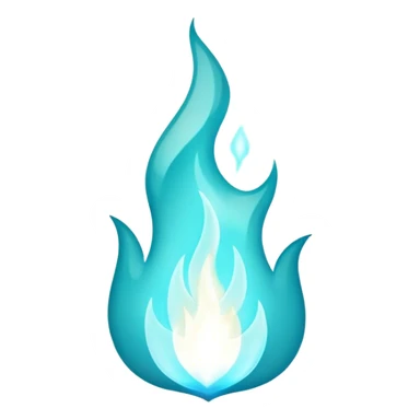 Cyan Colored flame sticker