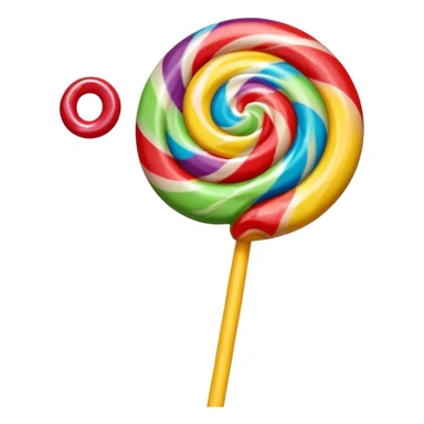 a face licking a colorful swirled lollipop sticker
