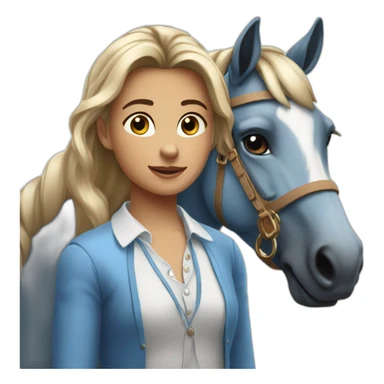 Le jeune Nicola à des grands chevaux bleu +🤩 sticker