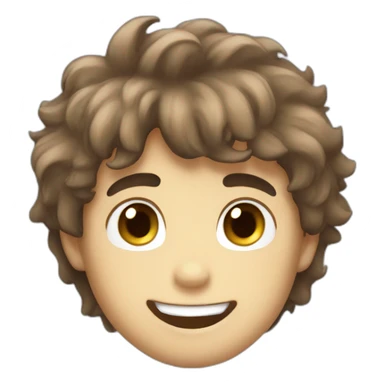 derpy smile fluffy brown hair boy sticker