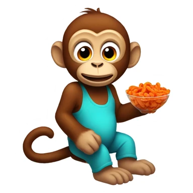 monkey eating hot cheetos sticker