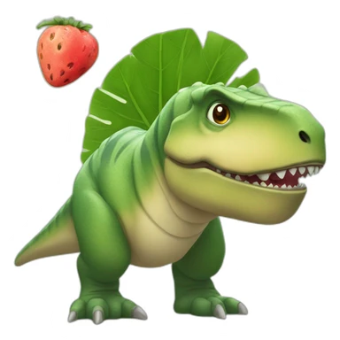 un dino ami avec une pasteque sticker