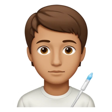 long cheek swab, for healthy young man, sticker