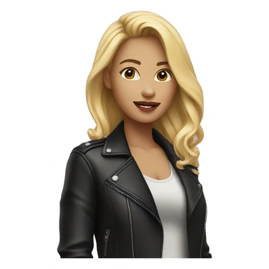 blonde in leather jacket outdoors sticker