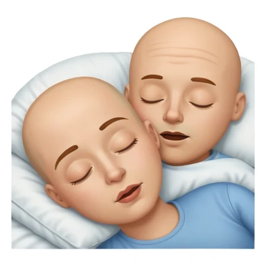 bald man and brown curly hair woman sleeping and snoring sticker