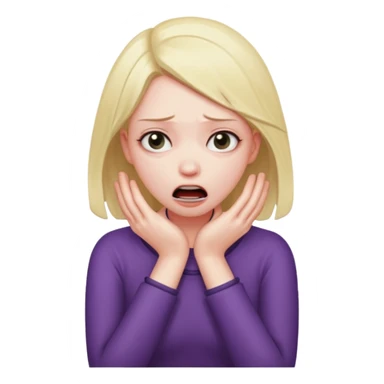 girl with a desperate face strangling herself sticker