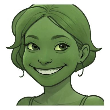 stressed girl with smile sticker