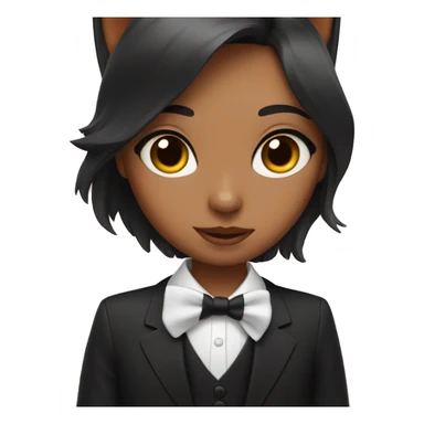 girl with a tuxedo cat sticker