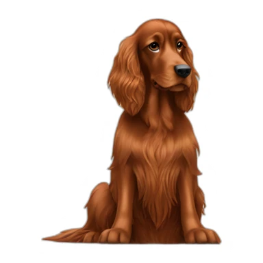 irish setter working on computer sticker