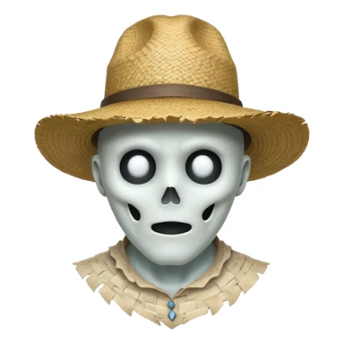 ghost farmer portrait, head and shoulders only, straw hat, spooky pale face, cracked skin, haunted vibe, 3D cartoon, mobile game icon style, clean background, no text, no watermark
 
 sticker