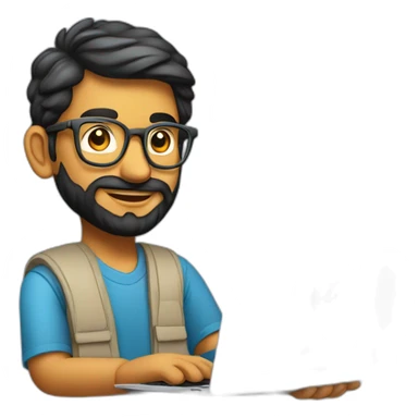 indian product designer ( from tamil nadu ) with a macbook air  sticker