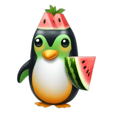 Penguin watermelon sticker