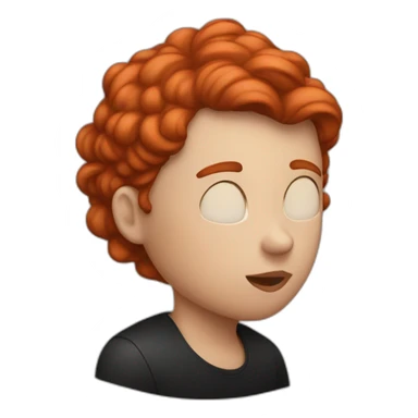 red head girl kissing a black head fair man sticker