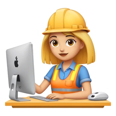 Chica arquitecta trabajando en la pc  sticker