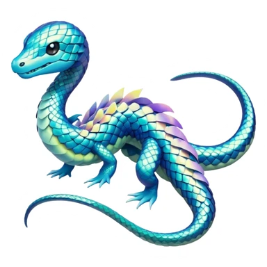Sleek Serpentine Aquatic Ribbon-bodied Elegant Pokémon-Fakémon-Digimon-Creature, (full body) sticker