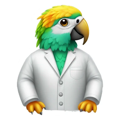 Parrot wearing a Clean room suit sticker