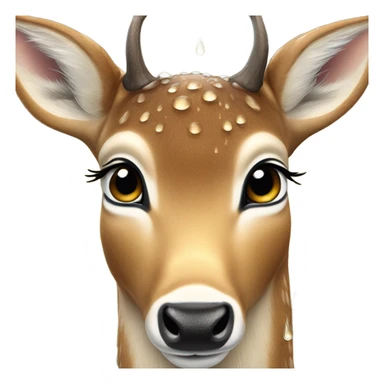 Rain dear face sticker