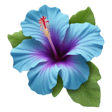 Blue hibiscus flower sticker