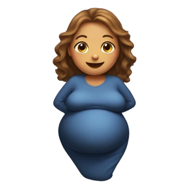 Pregnant woman with a huge belly sticker