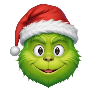Create an emoji of the gtinch with a Santa hat sticker
