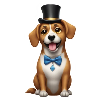 Dog with a fancy casino sticker